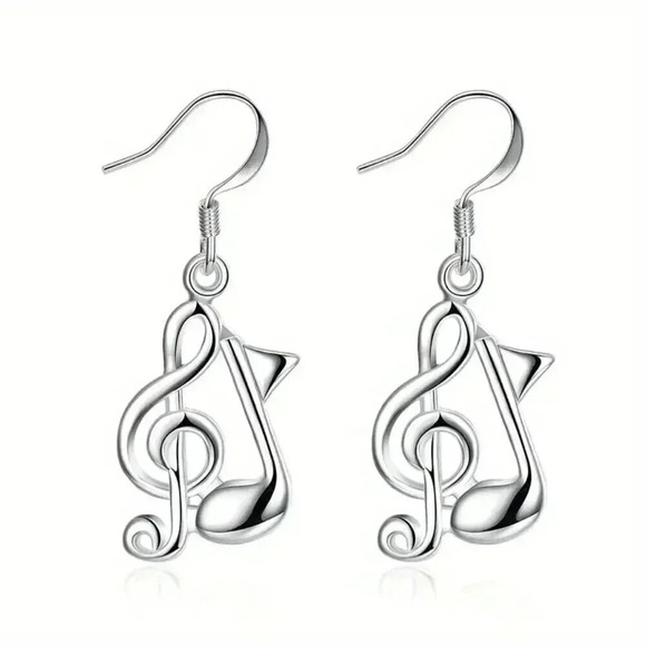 Musical High Quality Jewelry - Musical Note Dangle Earrings (Nickel-Free and Hypoallergenic)